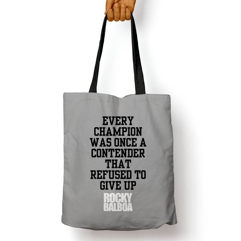 Bolso Básico Rocky Balboa Frase 2 (D1348 Boleto.Store)