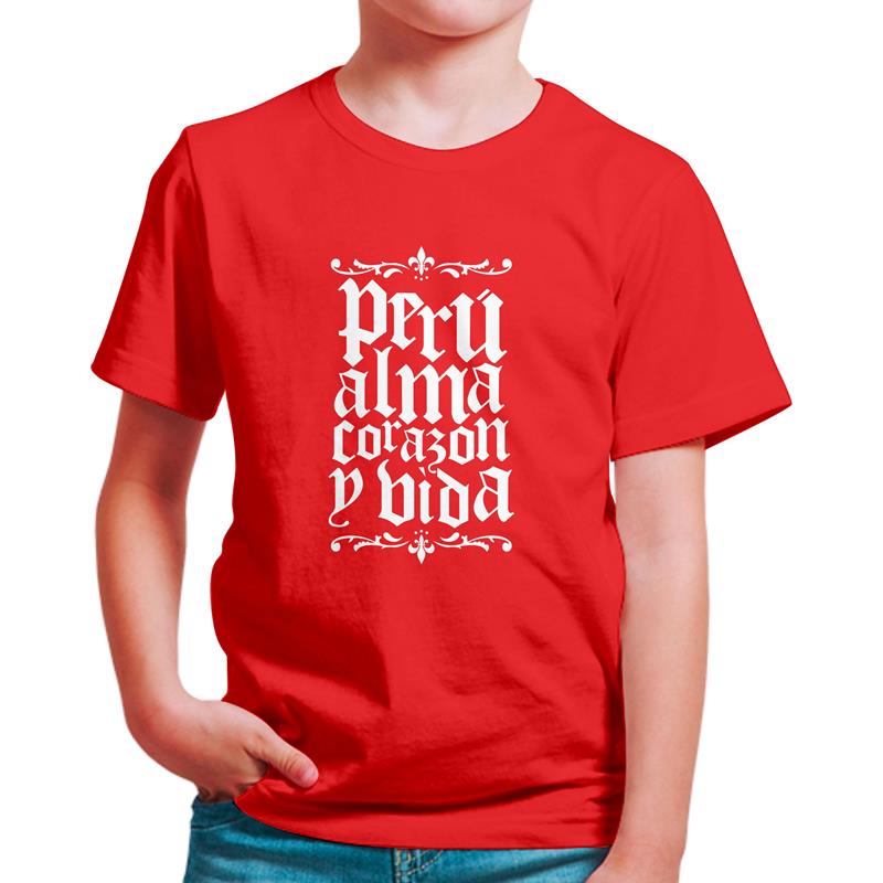 Polo Niño Peru Alma Corazon Y Vida (D0952 Boleto.Store)