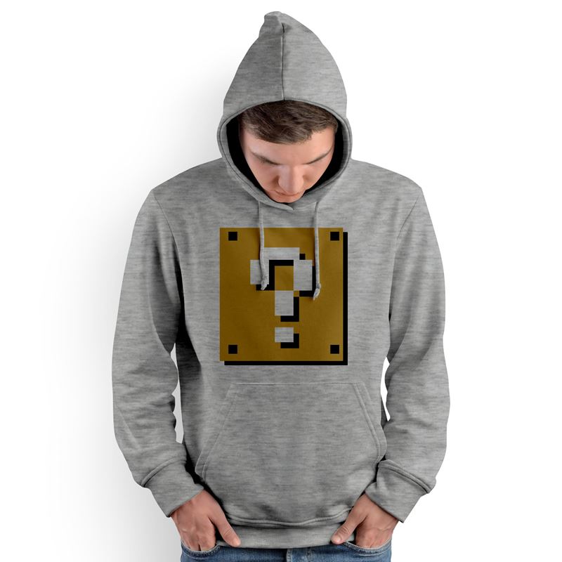 Polera Capucha Super Mario Block (D0257 Boleto.Store)