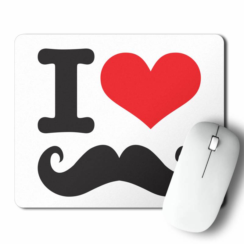 Mousepad I Love Mustache (D0468 Boleto.Store)