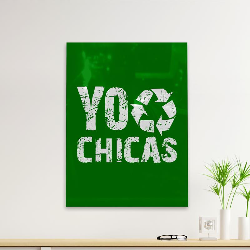 Cuadro Deco Yo Reciclo Chicas (D0078 Boleto.Store)