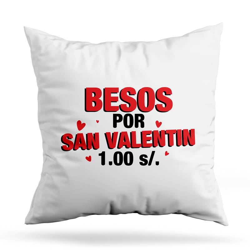 Cojin Deco Besos Por San Valentin (D0025 Boleto.Store)
