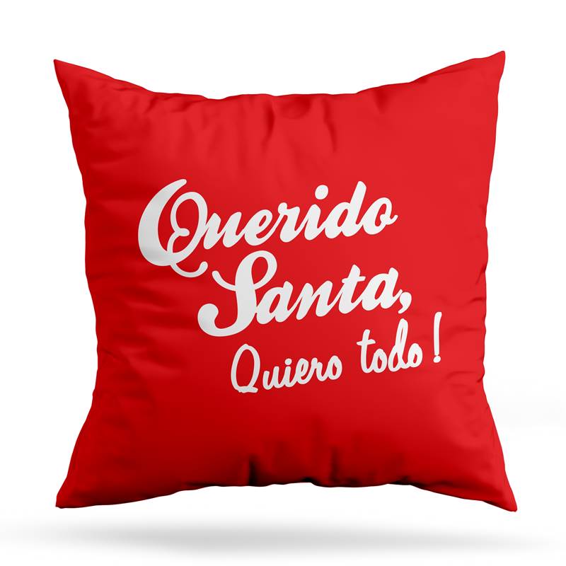 Cojin Deco Querido Santa, Quiero Todo! (D0200 Boleto.Store)