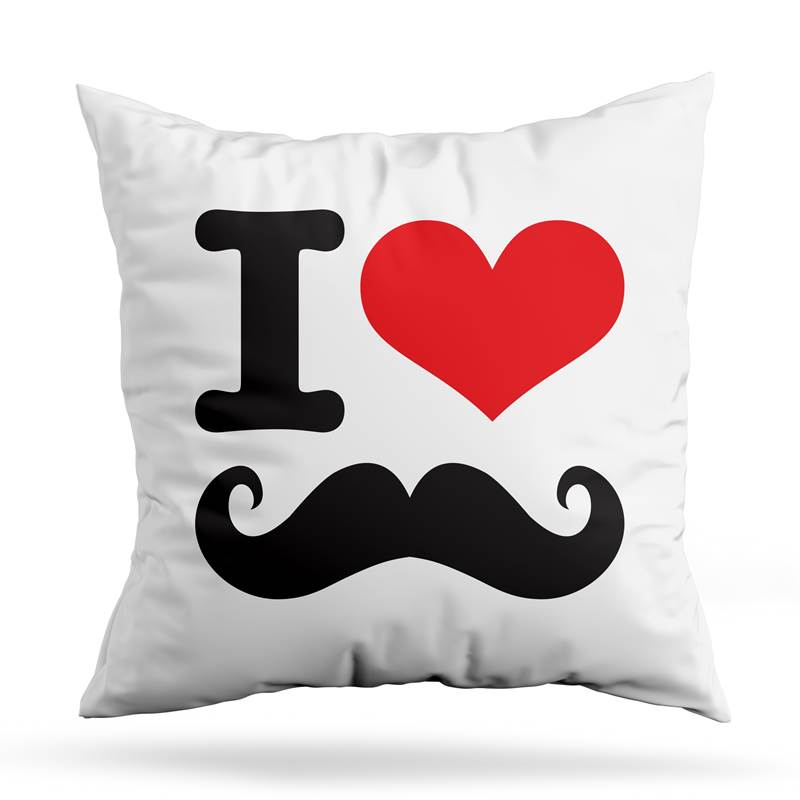 Cojin Deco I Love Mustache (D0468 Boleto.Store)