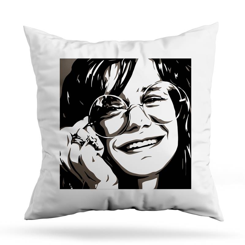 Cojin Deco Janis Joplin Black And White (D0545 Boleto.Store)