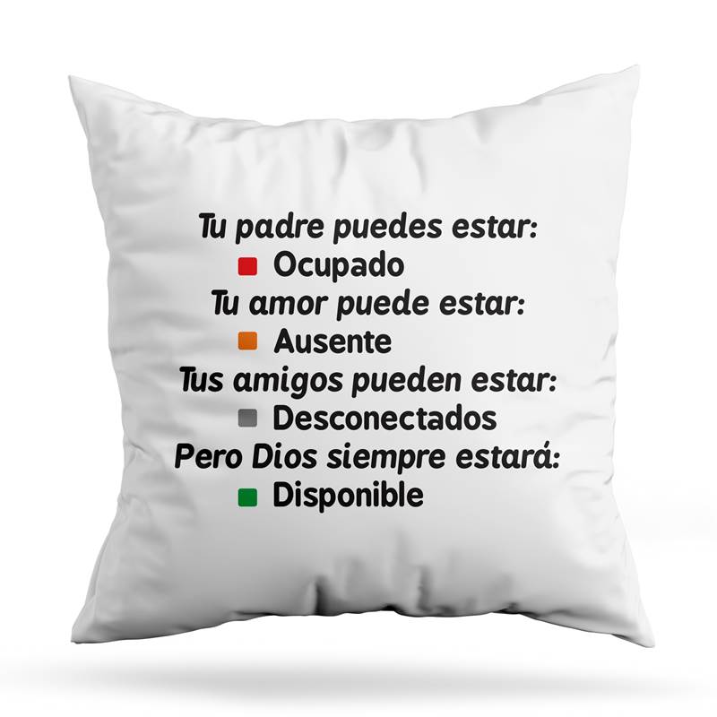 Cojin Deco Dios Estara Disponible (D0836 Boleto.Store)