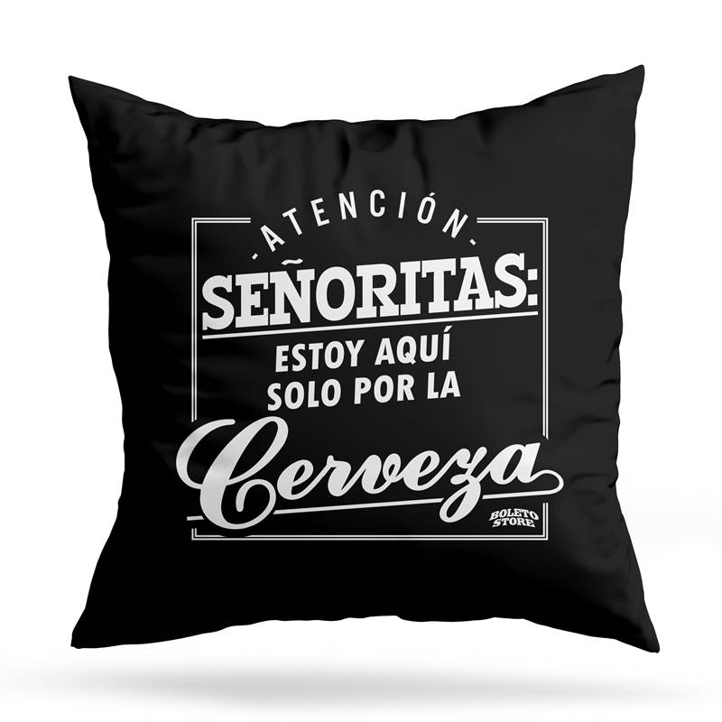 Cojin Deco Atencion Señoritas (D0896 Boleto.Store)