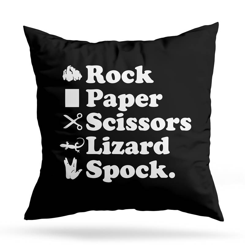 Cojin Deco Rock Paper Spock (D1426 Boleto.Store)