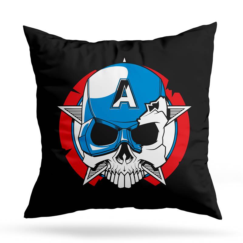 Cojin Deco Capitan America Craneo (D1513 Boleto.Store)