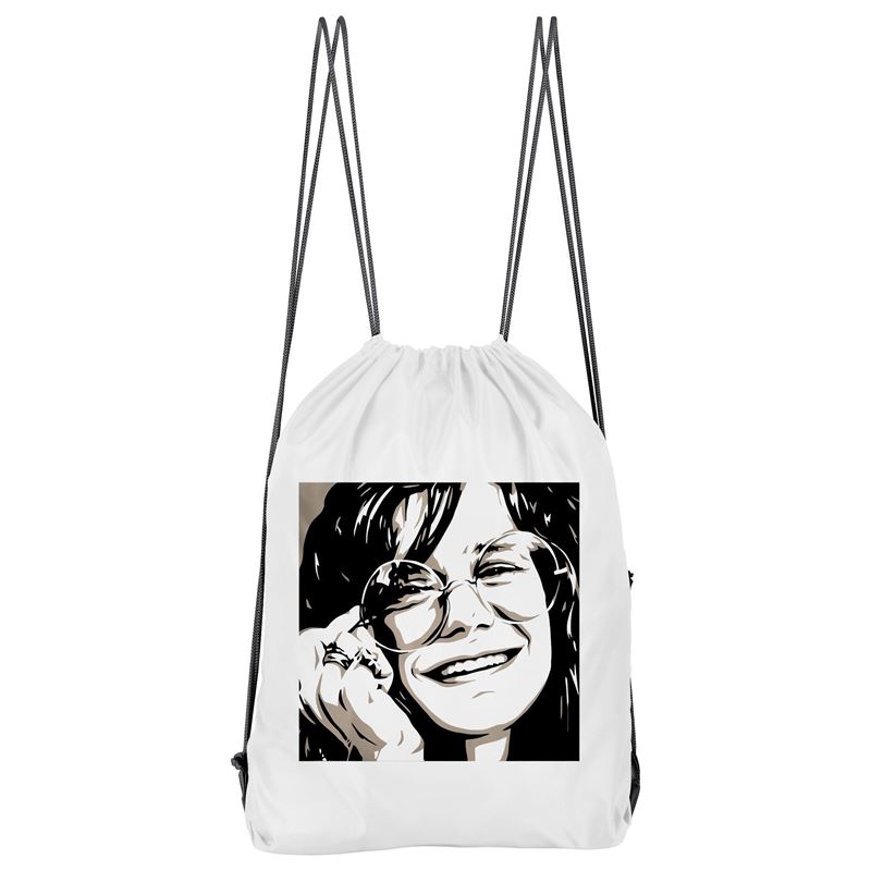 Bolso Deportivo Janis Joplin Black And White (D0545 Boleto.Store)