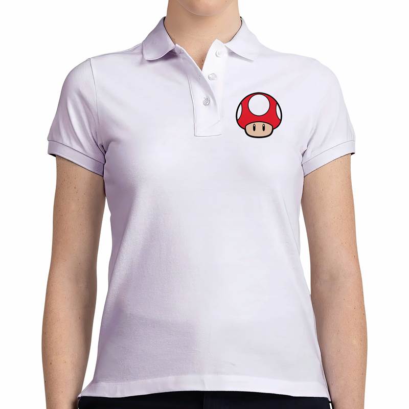 Polo Pique Dama Hongo Del Reino Champiñón (D0007 Boleto.Store)