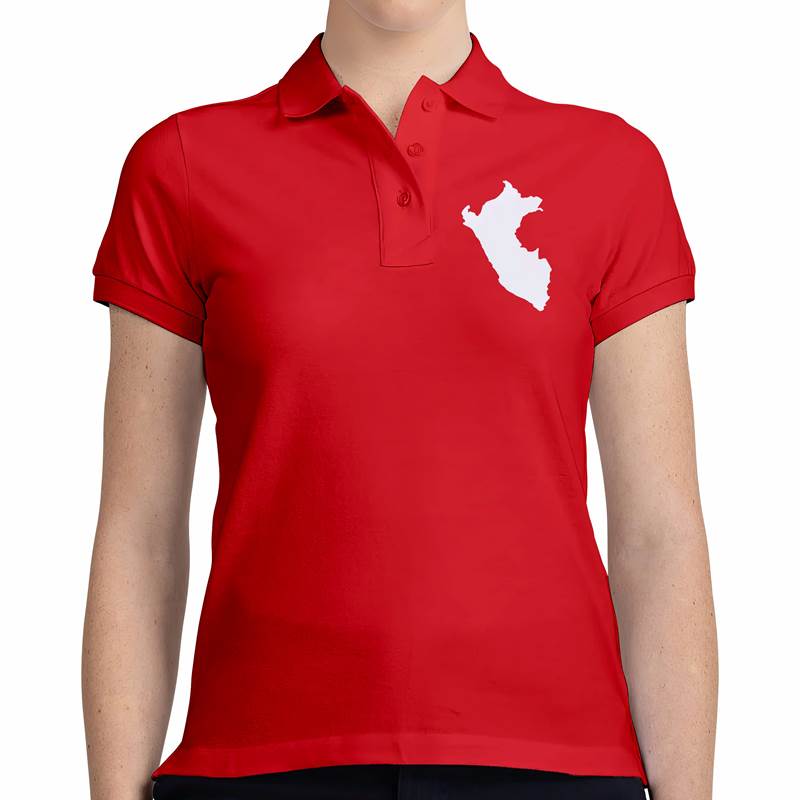 Polo Pique Dama Mapa Peru (D0017 Boleto.Store)