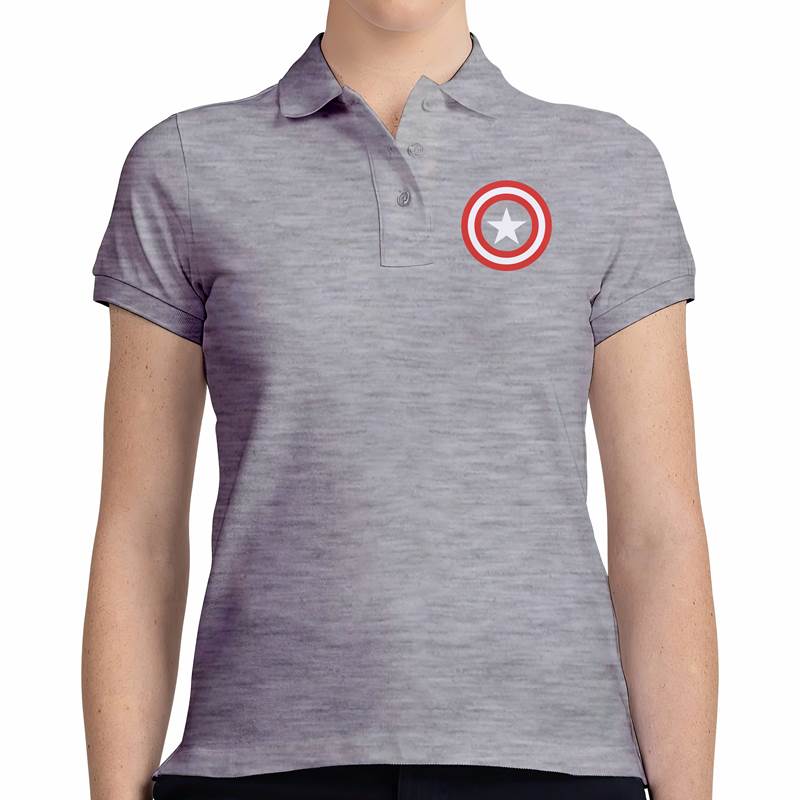Polo Pique Dama Capitan America (D0035 Boleto.Store)