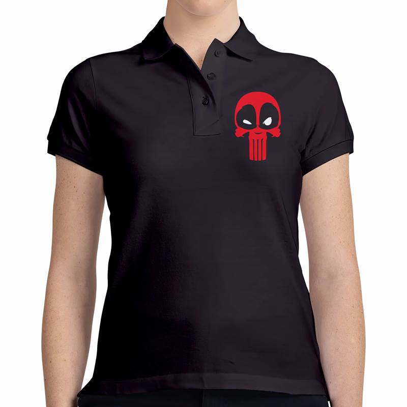 Polo Pique Dama Deadpool Cartoon 2 (D1491 Boleto.Store)