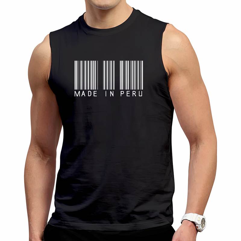 Polo Varon Manga Cero  Made In Peru Barcode (D0016 Boleto.Store)