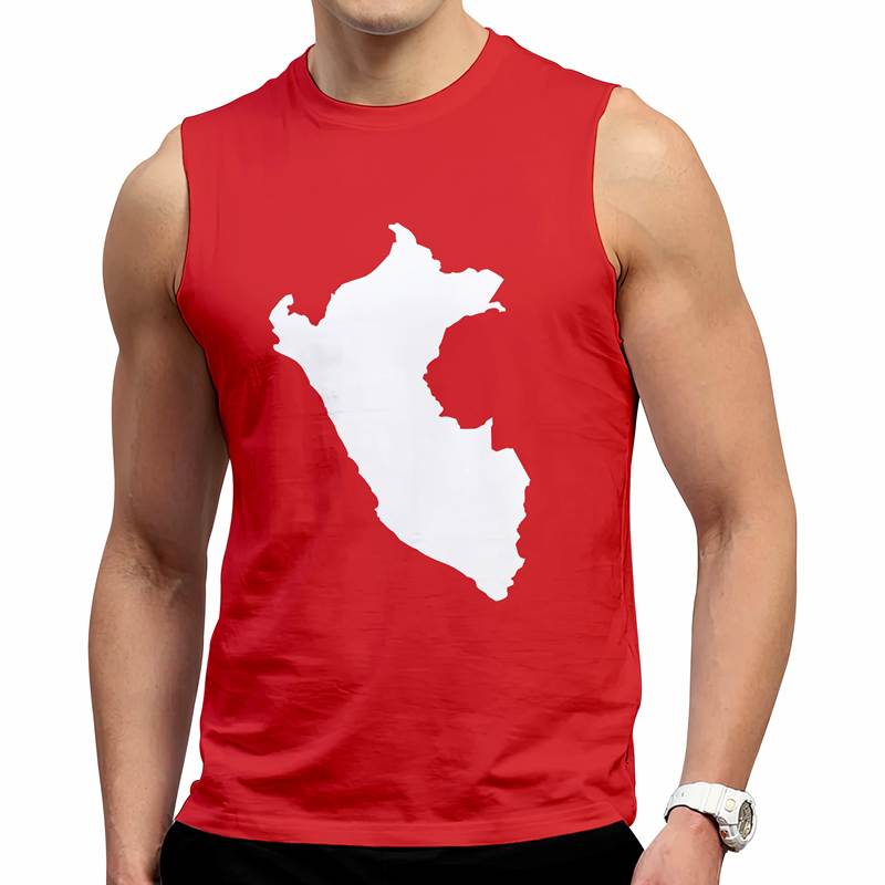 Polo Varon Manga Cero  Mapa Peru (D0017 Boleto.Store)