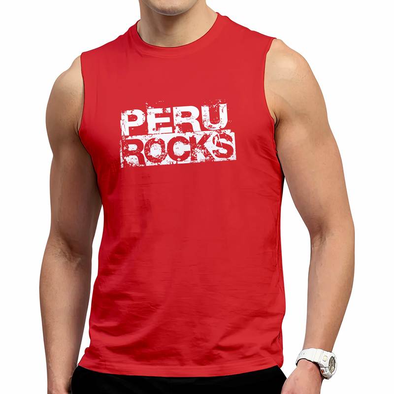 Polo Varon Manga Cero  Peru Rocks (D0019 Boleto.Store)