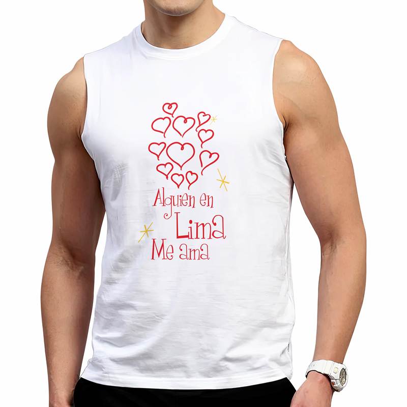 Polo Varon Manga Cero  Alguien En Lima Me Ama (D0024 Boleto.Store)