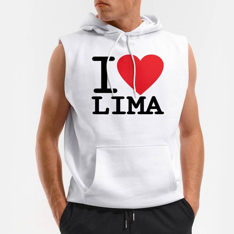Polera Capucha sin Mangas Yo Amo Lima (D0004 Boleto.Store)