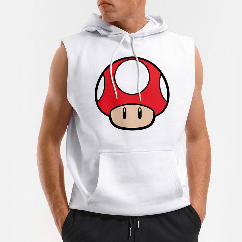 Polera Capucha sin Mangas Hongo Del Reino Champiñón (D0007 Boleto.Store)