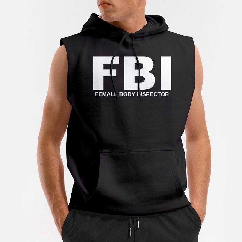 Polera Capucha sin Mangas Fbi (D0013 Boleto.Store)
