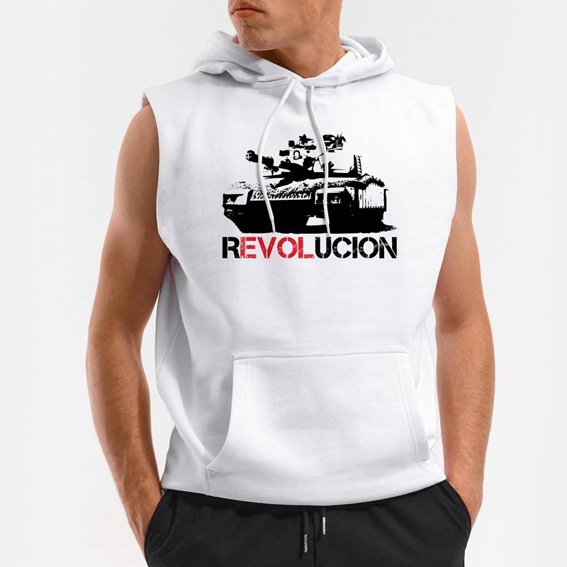 Polera Capucha sin Mangas Revolucion (D0022 Boleto.Store)
