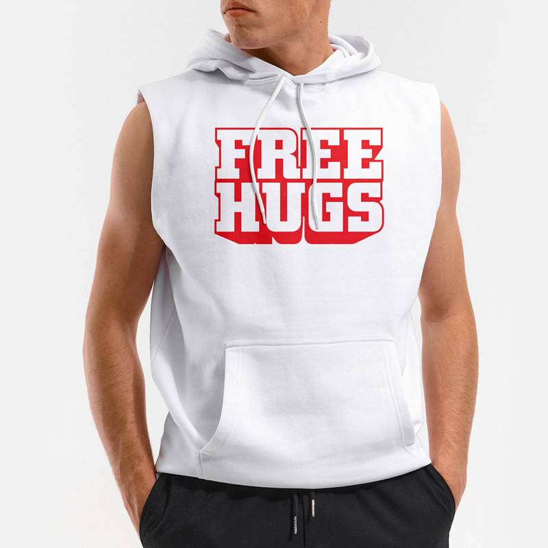 Polera Capucha sin Mangas Free Hugs (D0027 Boleto.Store)