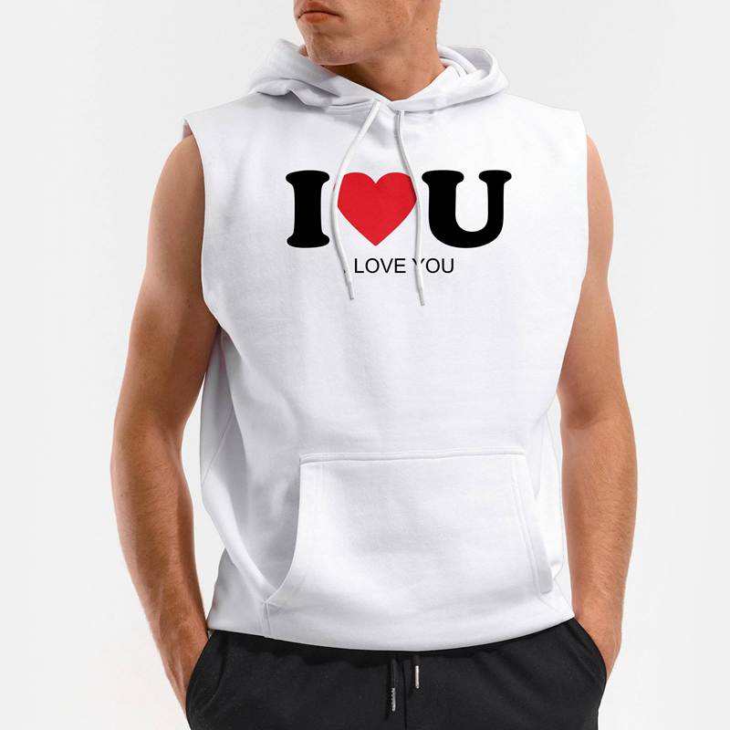Polera Capucha sin Mangas I Love You (D0028 Boleto.Store)